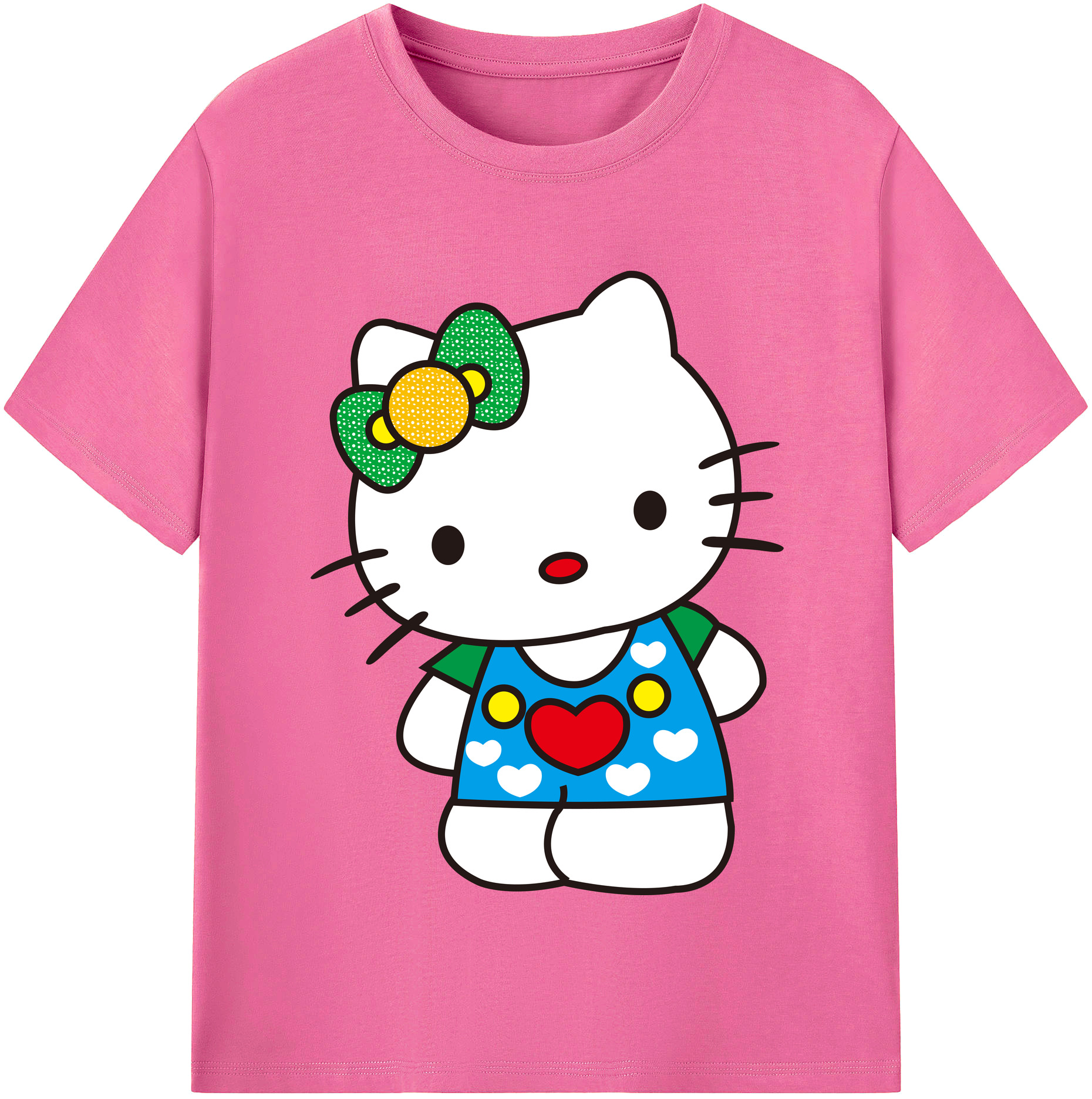 （画像用） Hello Kitty ハローキティ レディースカジュアルプリントTシャツ（綿100％）